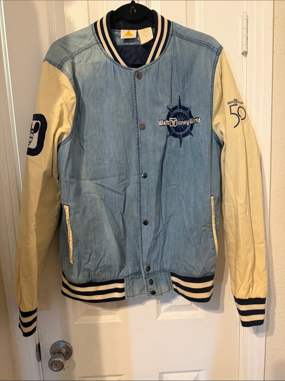 Walt Disney World 50th Anniversary Denim Varsity Jacket